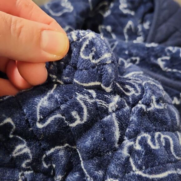 9 months winter outfit baby boy bear suit quilted footies built in mittens snaps - Picture 6 of 7